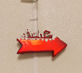Santa Stop here! Arrow made of Blown Glass Christmas Ornament 2.5" Holiday Lane