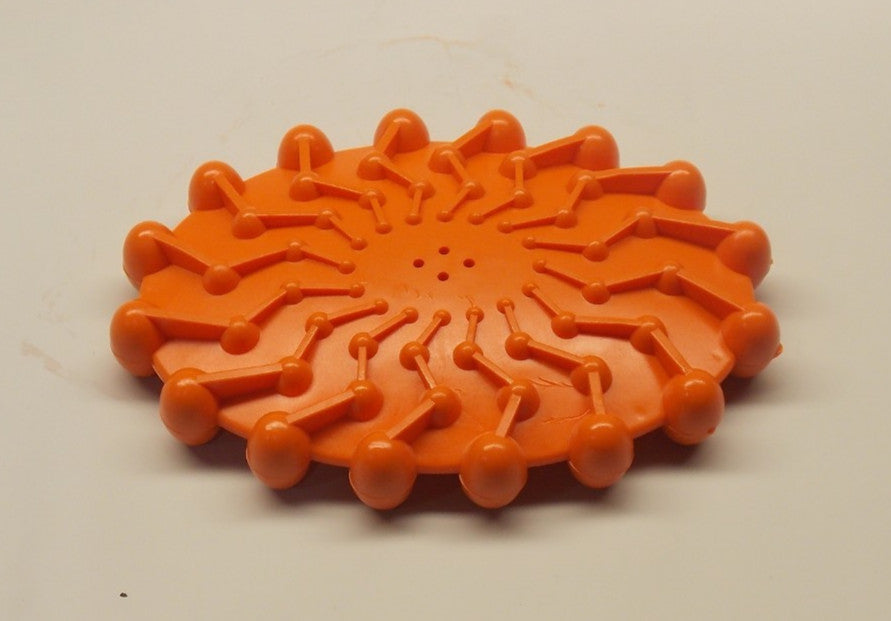 Orange 3 1/2"x 5" Oval with Bubbles Bar Soap Dish Flexible Plastic