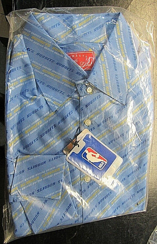 NBA Denver Nuggets Blue Button Up Dress Shirt Long Sleeve by Headmaster size 3XL
