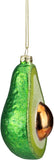 4.5" Green and Yellow Glass Avocado Christmas Ornament