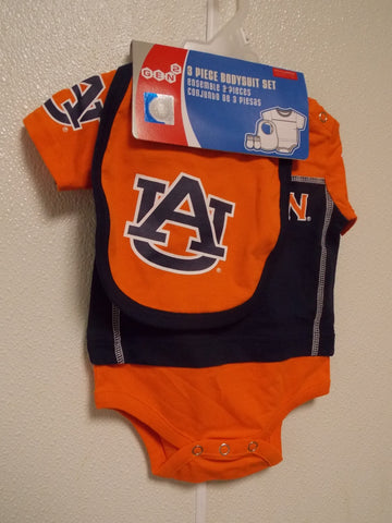 NCAA Auburn Tigers Bodysuit Bib Bootie Set Size 6/9 M by OUTERStuff