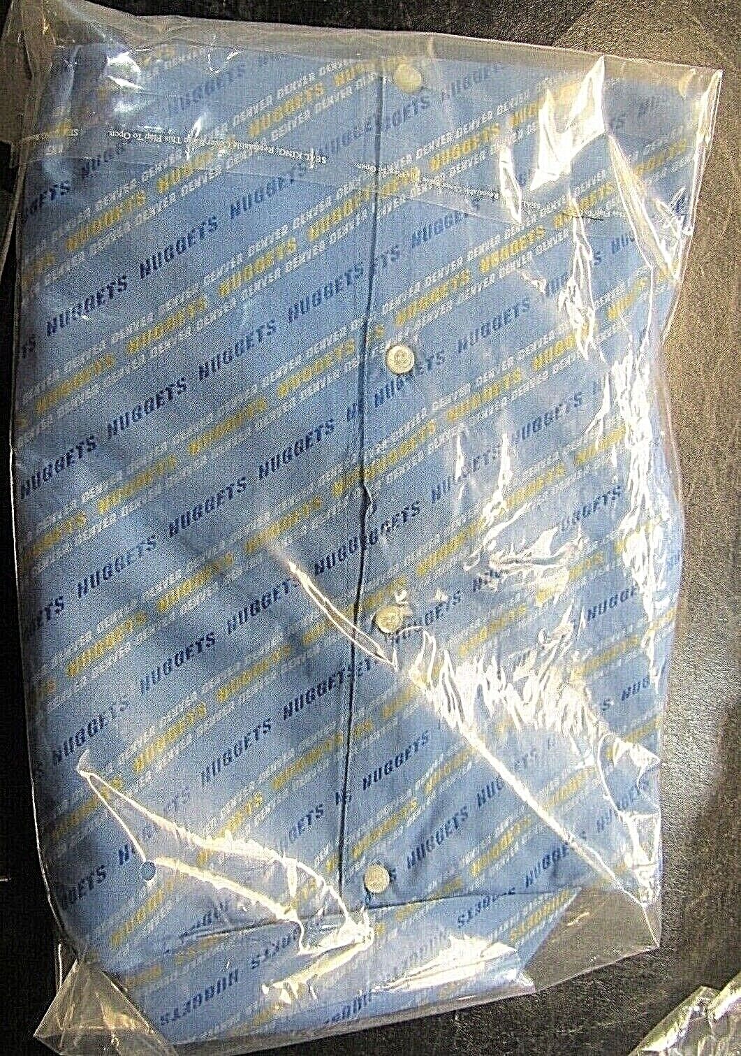 NBA Denver Nuggets Blue Button Up Dress Shirt Long Sleeve by Headmaster size 3XL