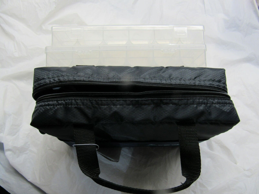 Ozark Trail Fishing Tote w/ 2 Trays padded Blue 11.2"L x 3.5"W x 7.7"H