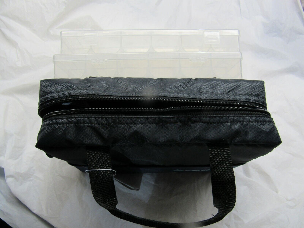 Ozark Trail Fishing Tote w/ 2 Trays padded Blue 11.2"L x 3.5"W x 7.7"H