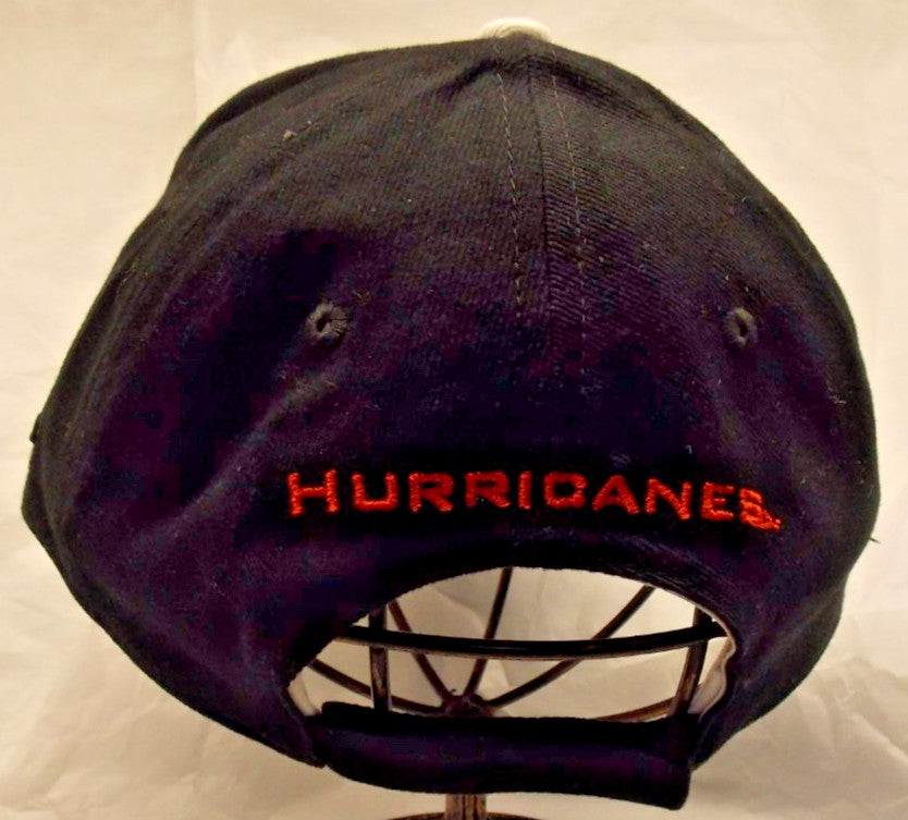 NCAA Miami Hurricanes 2019-2024 Secondary Logo on All Black Hat by Signature