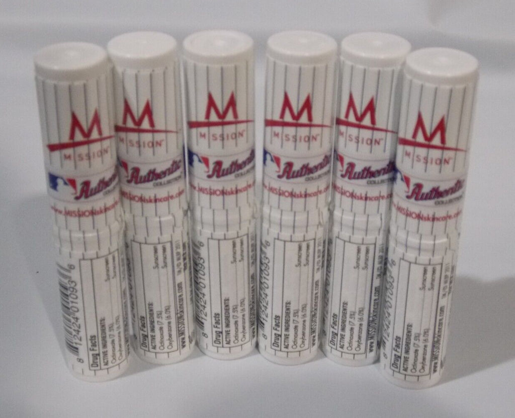 Set of 6 Sealed MLB Chicago Cubs SPF 15 Lip Balm Mission Skincare