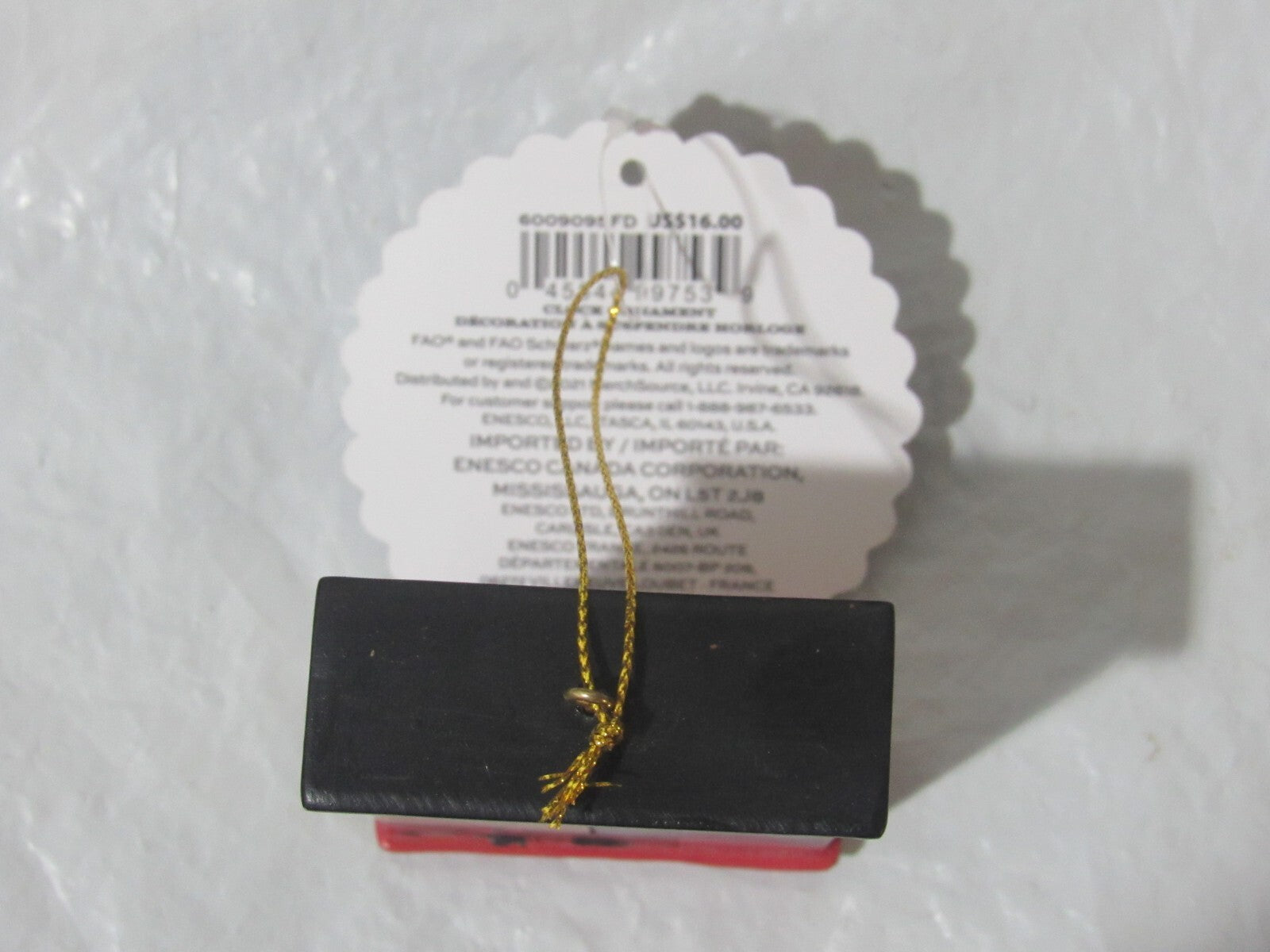F-A-O Schwarz Clock Ornament with Face by Department 56