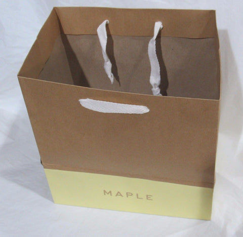 Lot of 200 Thick Paper Shopping Gift Bag with the Word MAPLE 9.25" H 9.25" W 6" D