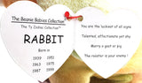 Ty Beanie Babies The Zodiac Rabbit Collection Chinese Plush 2000