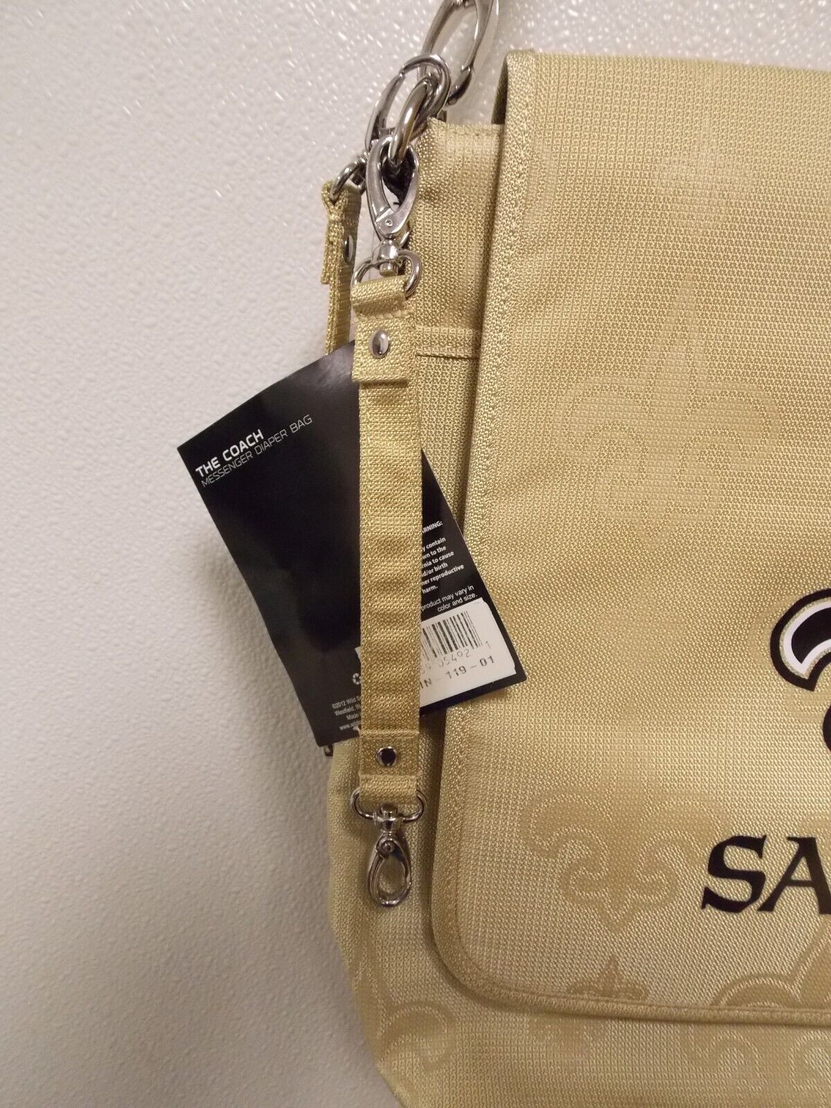 New Orleans Saints Messenger Diaper Bag Insulated Compartment with Changing pad