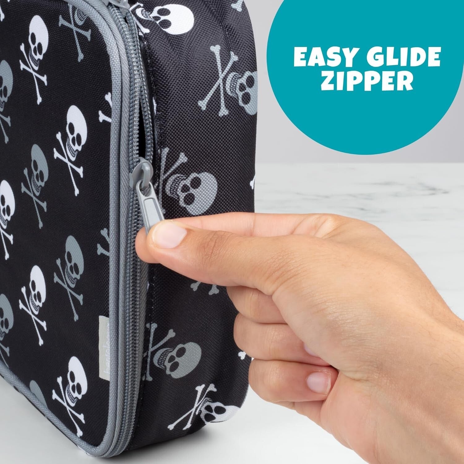 Bentology with design Skull and Cross Bones Lunch Bag Box Set Bento 12 Piece