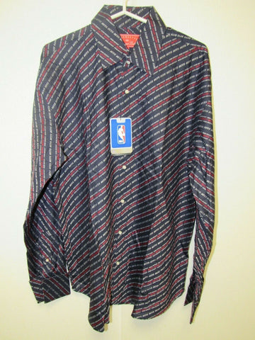 NBA New Jersey Nets Blue Button Up Dress Shirt Size 2XL by Headmaster Designer