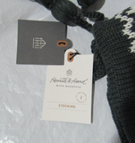 Reindeer and Snowflake Holiday Stocking Collection 20" Cream Green Hearth & Hand