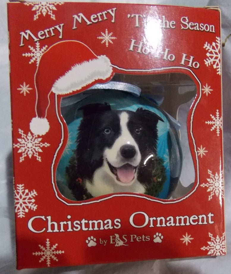 Border Collie Christmas Ornament Shatter Proof Ball 2.75" Diameter