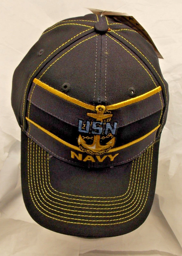 Navy Freedom Fighter Headwear Black Hat Hook and Loop Closure by CSI