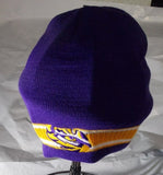NCAA LSU Embroidered Logo on Purple Knit Beanie Hat by Collegiate Headwear