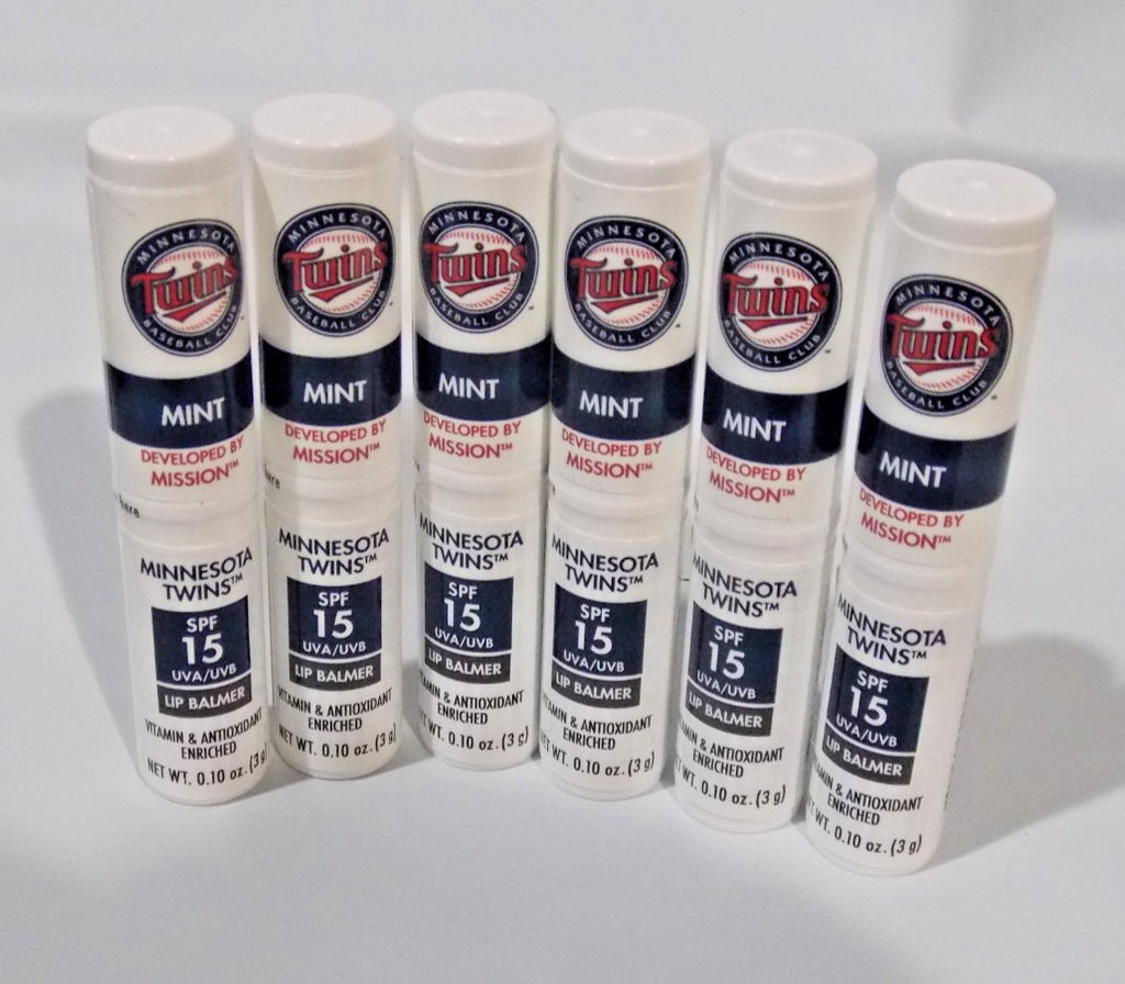 Set of 12 Sealed MLB Minnesota Twins SPF 15 Lip Balm Mission Skincare