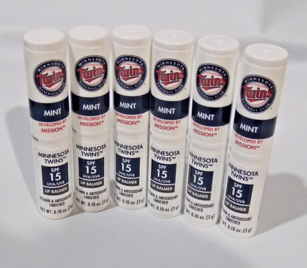 Set of 12 Sealed MLB Minnesota Twins SPF 15 Lip Balm Mission Skincare