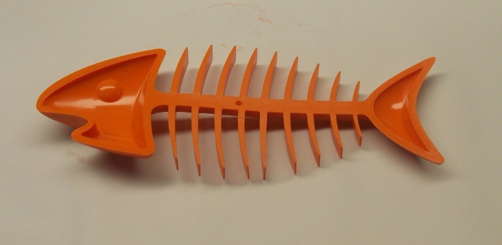 Orange 7 in long Fishbones Bar Soap Dish for a Flat Sloped Sink Edge