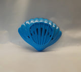 Blue 4.25"x 4" Shell Bar Soap Dish Flexible Plastic