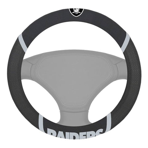 NFL Los Vegas Raiders Poly-Suede on Mesh Steering Wheel Cover by Fanmats