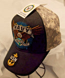 Navy Never Accept Defeat Freedom Fighter Black Hat Hook and Loop Closure by CSI