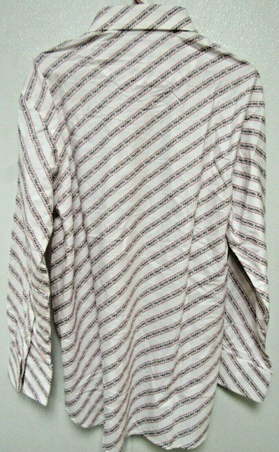 NBA Philadelphia 76ers White Button Up Dress Shirt Long Sleeve size XL Headmaster