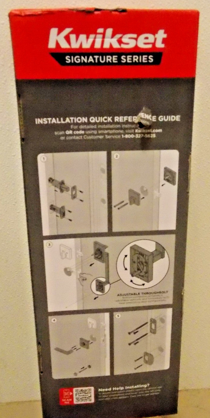 Kwikset San Clemente Single Cylinder Door Handleset Matte Black Model #98180-051