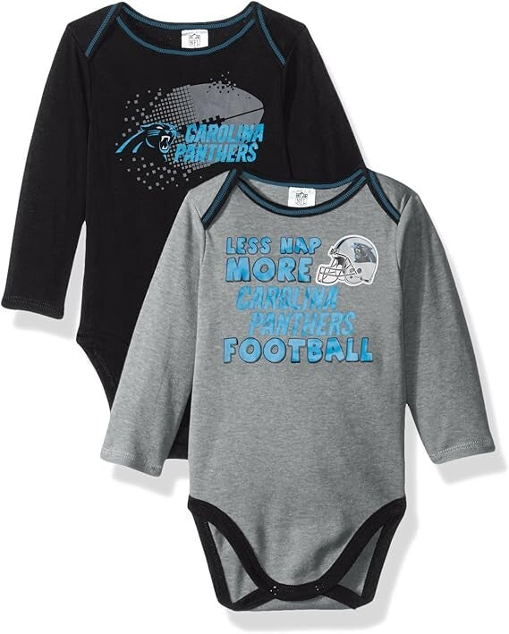 NFL Carolina Panthers 2 Onesie Less Nap More Panthers Football Blk Gry18M Gerber