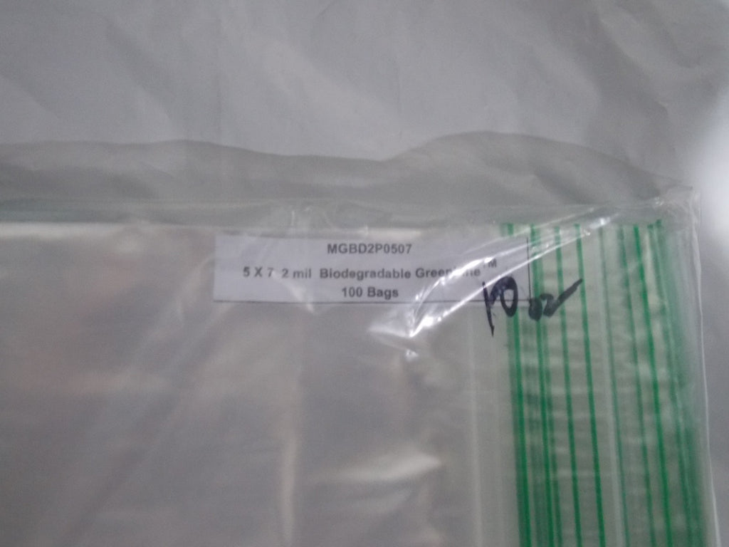 100ct 5" x 7" x 2 mil Clear Biodegradable Zip Lock Bags by Minigrip GreenLine