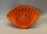 Orange 4.25"x 4" Shell Bar Soap Dish Flexible Plastic