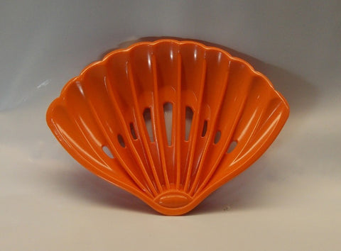 Orange 4.25"x 4" Shell Bar Soap Dish Flexible Plastic