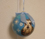 Schnauzer, Cropped Christmas Ornament Shatter Proof Ball 2.75" Diameter