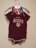 NCAA Texas A&M Aggies in Solid Gray set of 3 Bodysuit Size 12M by OUTERStuff