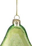4.5" Green and Yellow Glass Avocado Christmas Ornament