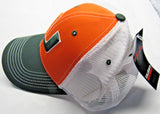 NCAA Miami Hurricanes Mesh Trucker Hat Plastic Snap Closure Collegiate Headwear