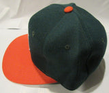 NWT NCAA The Game Fitted Hat- Miami Hurricanes Size 6 7/8 Green with Orange Brim