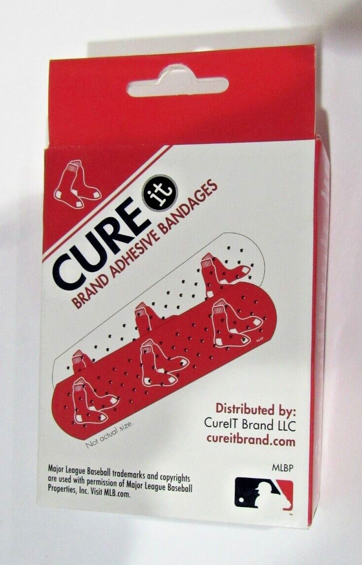 MLB Boston Red Sox Cure it Bandages 50 Count 1"x3" in Box Officially Licensed