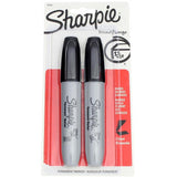 Pack of 2 of Black Sharpie Permanent Markers w/Chisel Tip