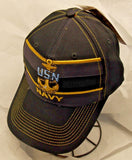 Navy Freedom Fighter Headwear Black Hat Hook and Loop Closure by CSI