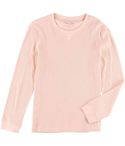 American Heritage Men's Thermal Crew Neck with V-Notch Millennial Pink Size S
