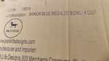 Park Life Designs Blue with Bones Medium Pet Bowl 6.25 in Diameter Ceramic 14018