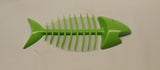 Lime Green 7 in long Fishbones Bar Soap Dish for a Flat Sloped Sink Edge