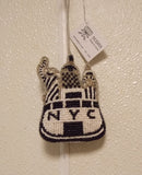 Beaded Christmas Ornament of New York City Skyline 3" by 4" by Sudha Pennathur