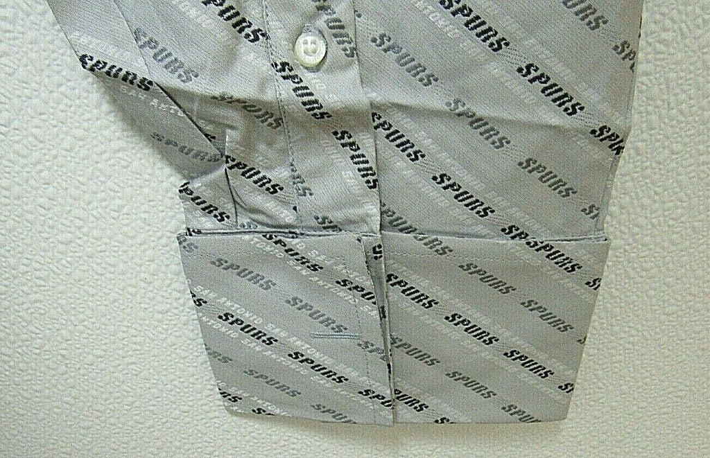NBA San Antonio Spurs Gray Button Up Dress Shirt 5XL Long Sleeve Headmaster