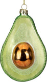 4.5" Green and Yellow Glass Avocado Christmas Ornament