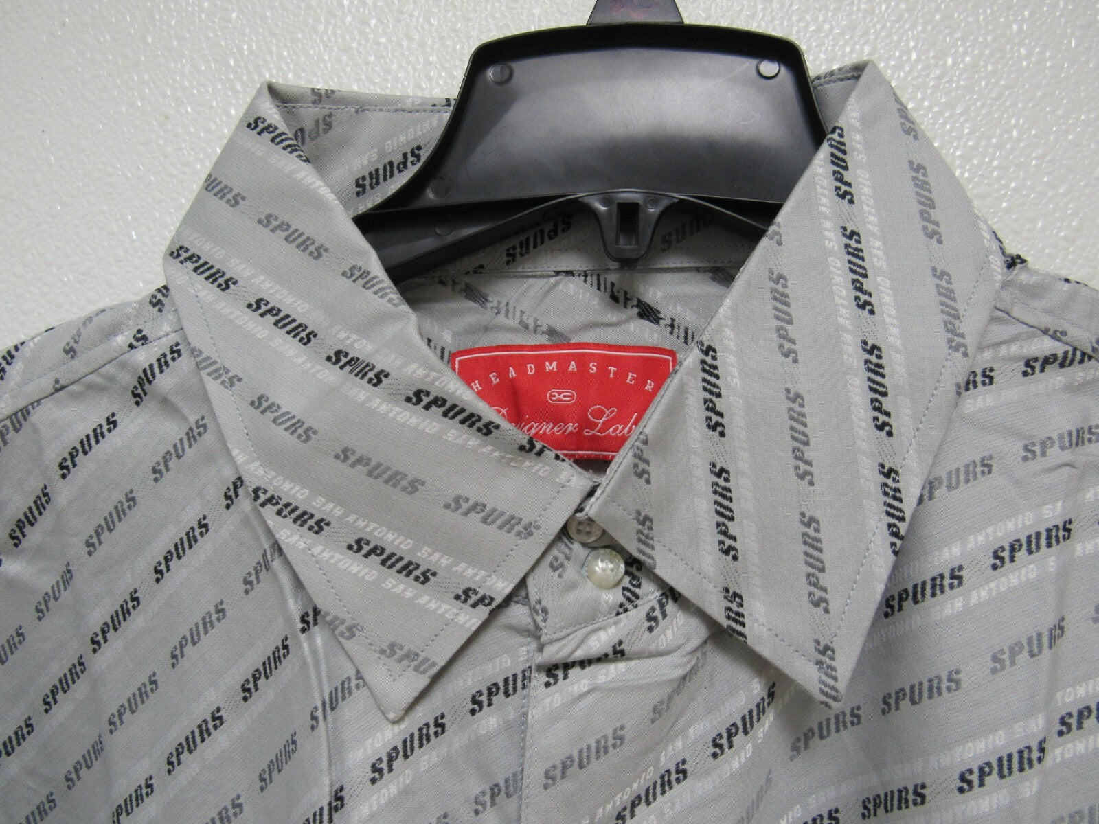 NBA San Antonio Spurs Gray Button Up Dress Shirt 2XL Long Sleeve Headmaster