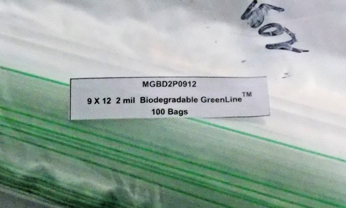 100ct 9" x 12" x 2 mil Clear Biodegradable Zip Lock Bags by Minigrip GreenLine