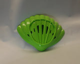 Lime Green 4.25"x 4" Shell Bar Soap Dish Flexible Plastic