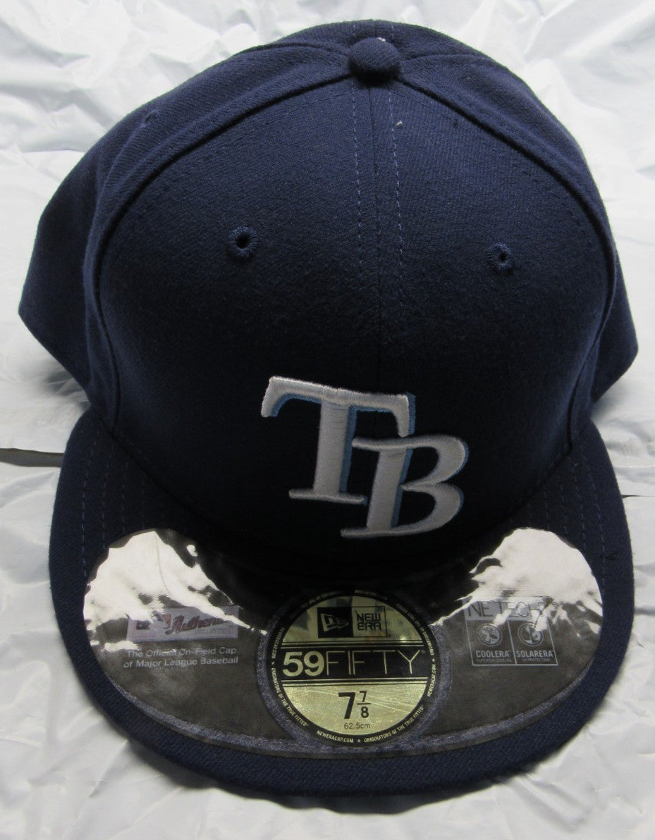 NWT MLB Tampa Bay Rays 59FIFTY On Field Fitted Navy Hat Size 7 3/4